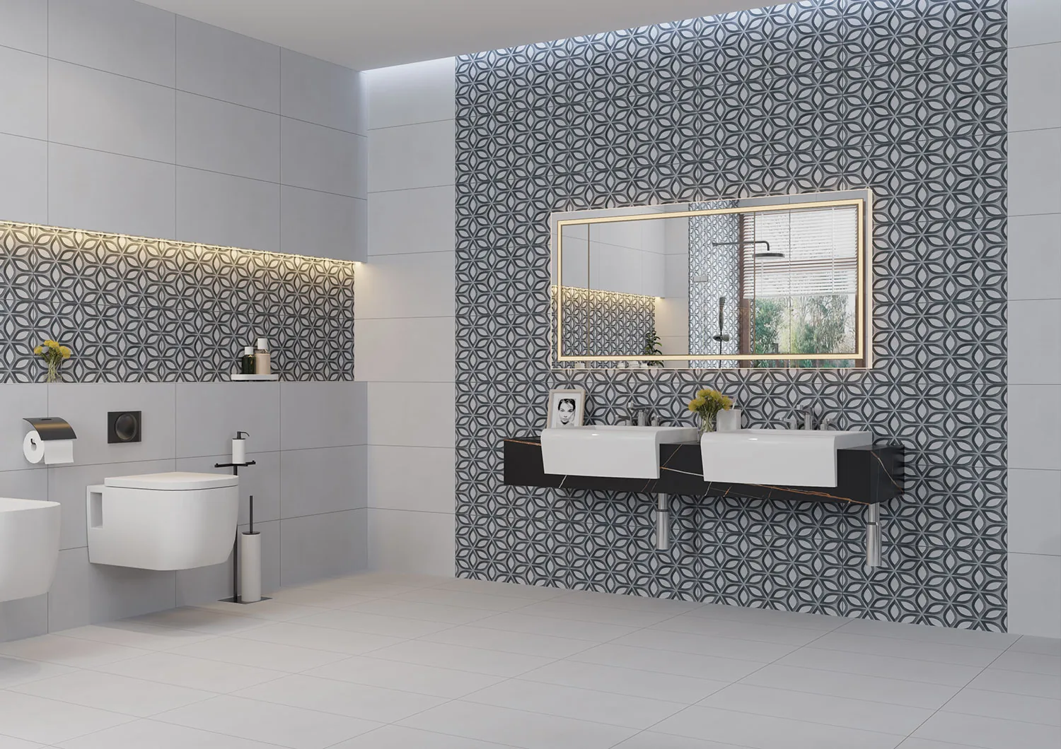 Bathroom, Head to Toe — Floor and walls in agreement, Jaipur Tiles & Granites